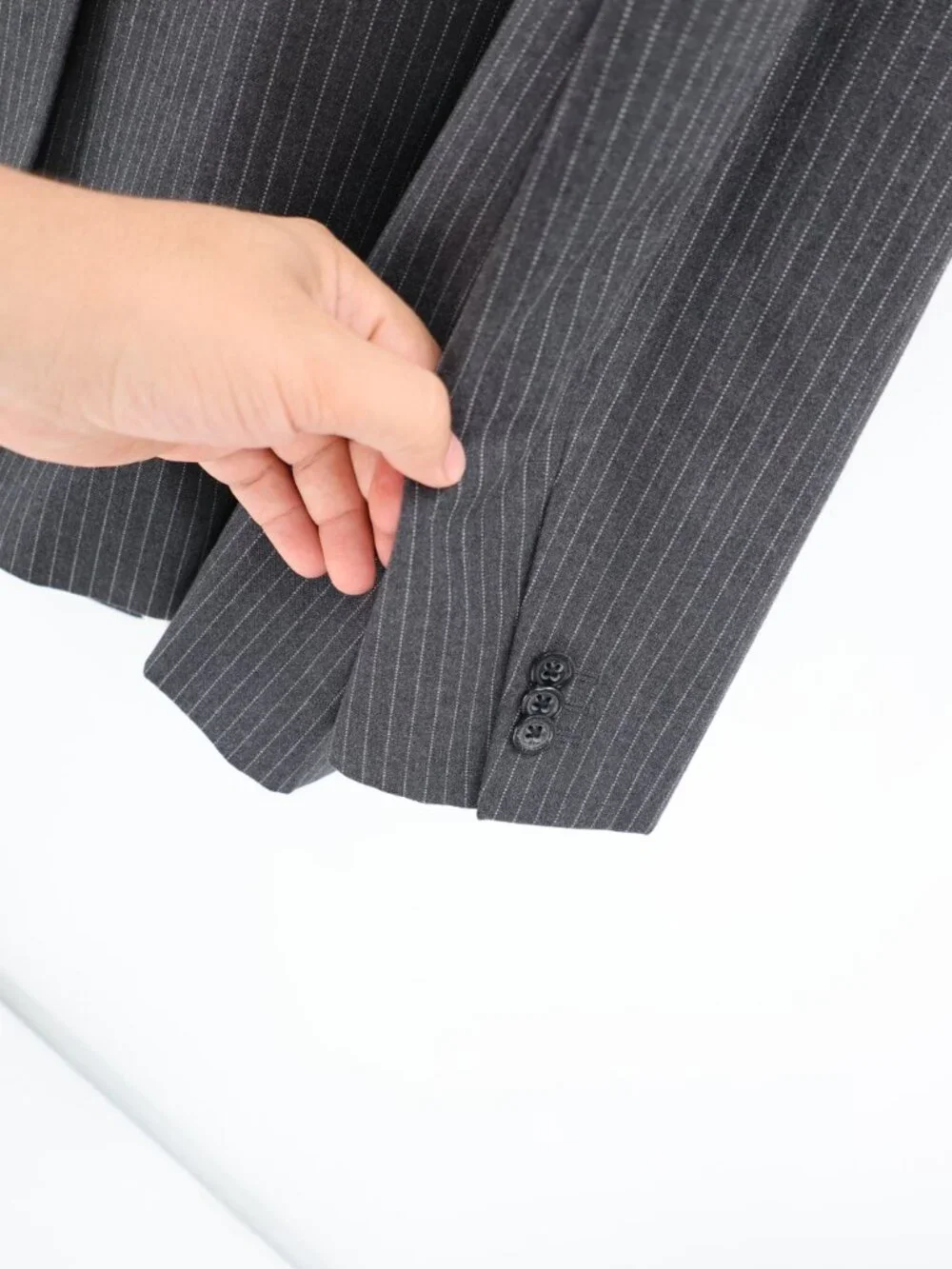 NWT Banana Republic Sport Coat Mens 44R Striped Cotton flannel Tailored Fit gray